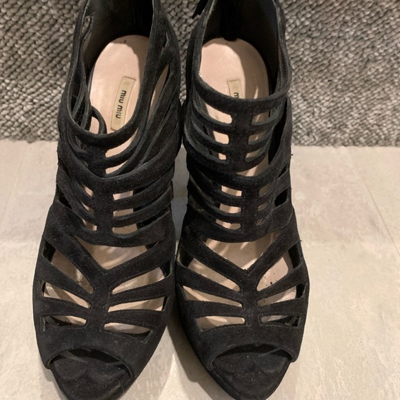 Miu Miu black suede sandals - Picture 1 of 3